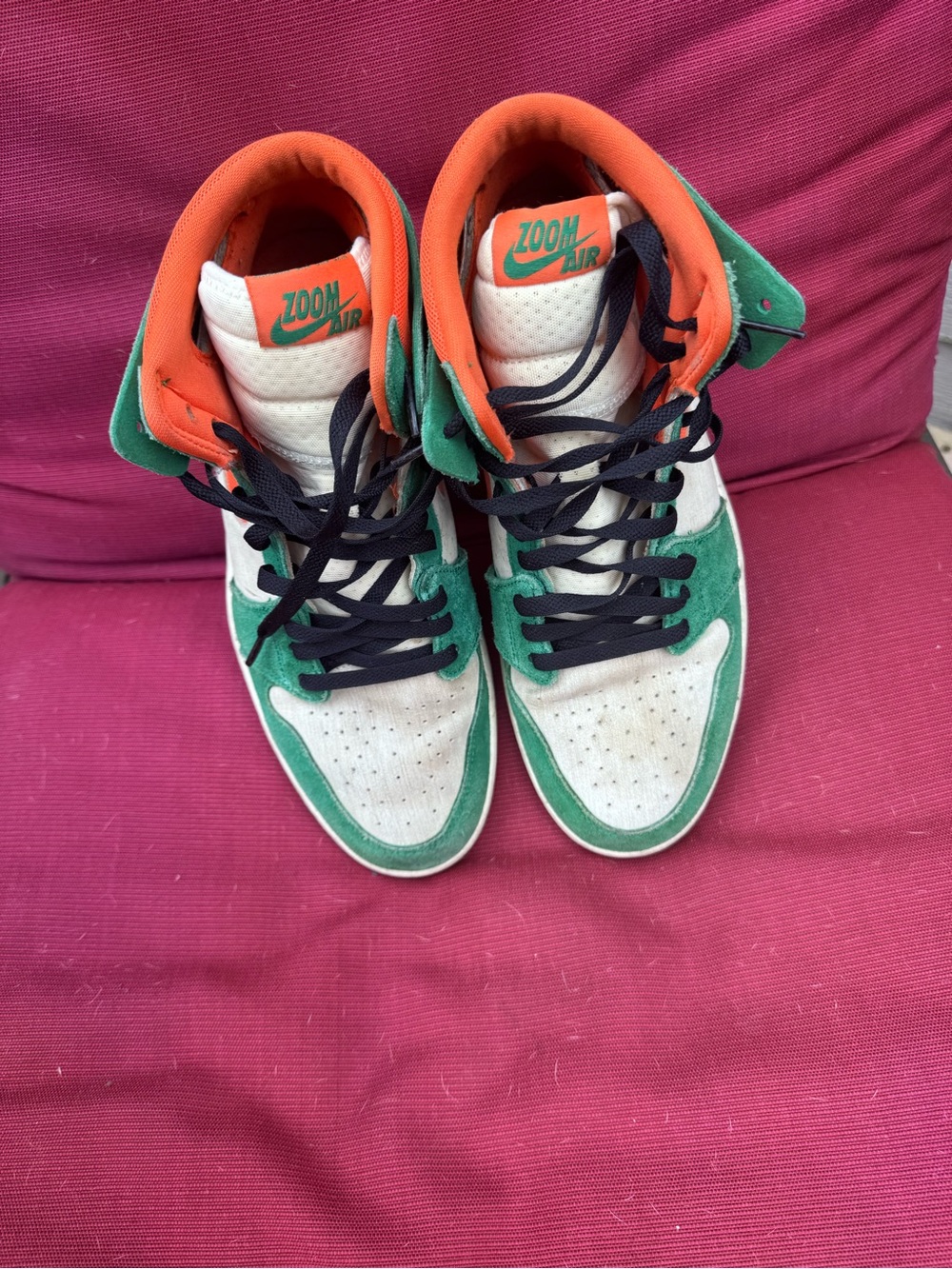 Nike Green & Orange High-Top Athletic Sneakers